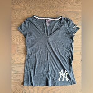 Victoria's Secret Pink New York Women Blue Short Sleeve T-Shirt Large baseball